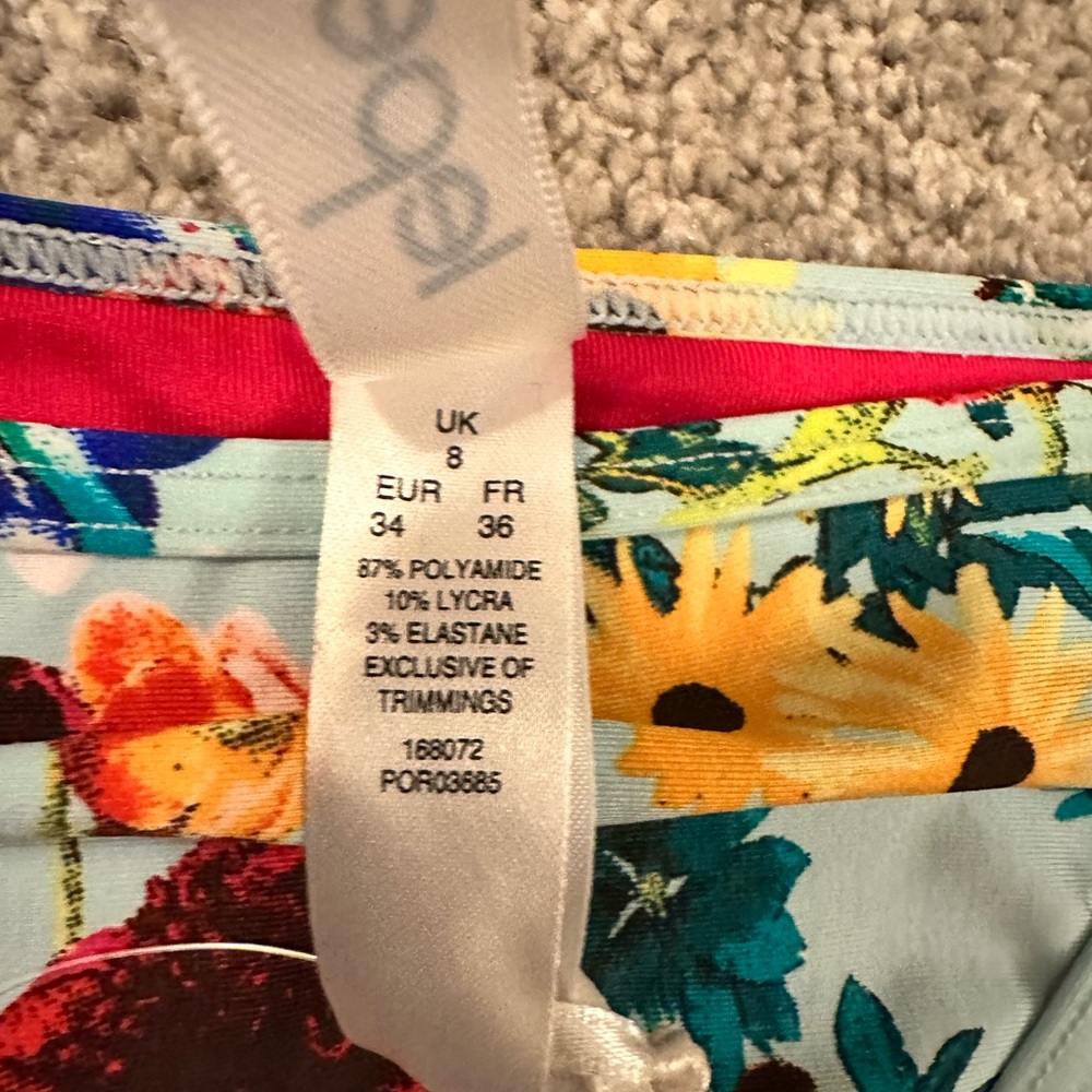 👙 Lepel Flower Power Ruffle Halter Bikini 32B UK 8/US 4 NWT - Picture 5 of 13